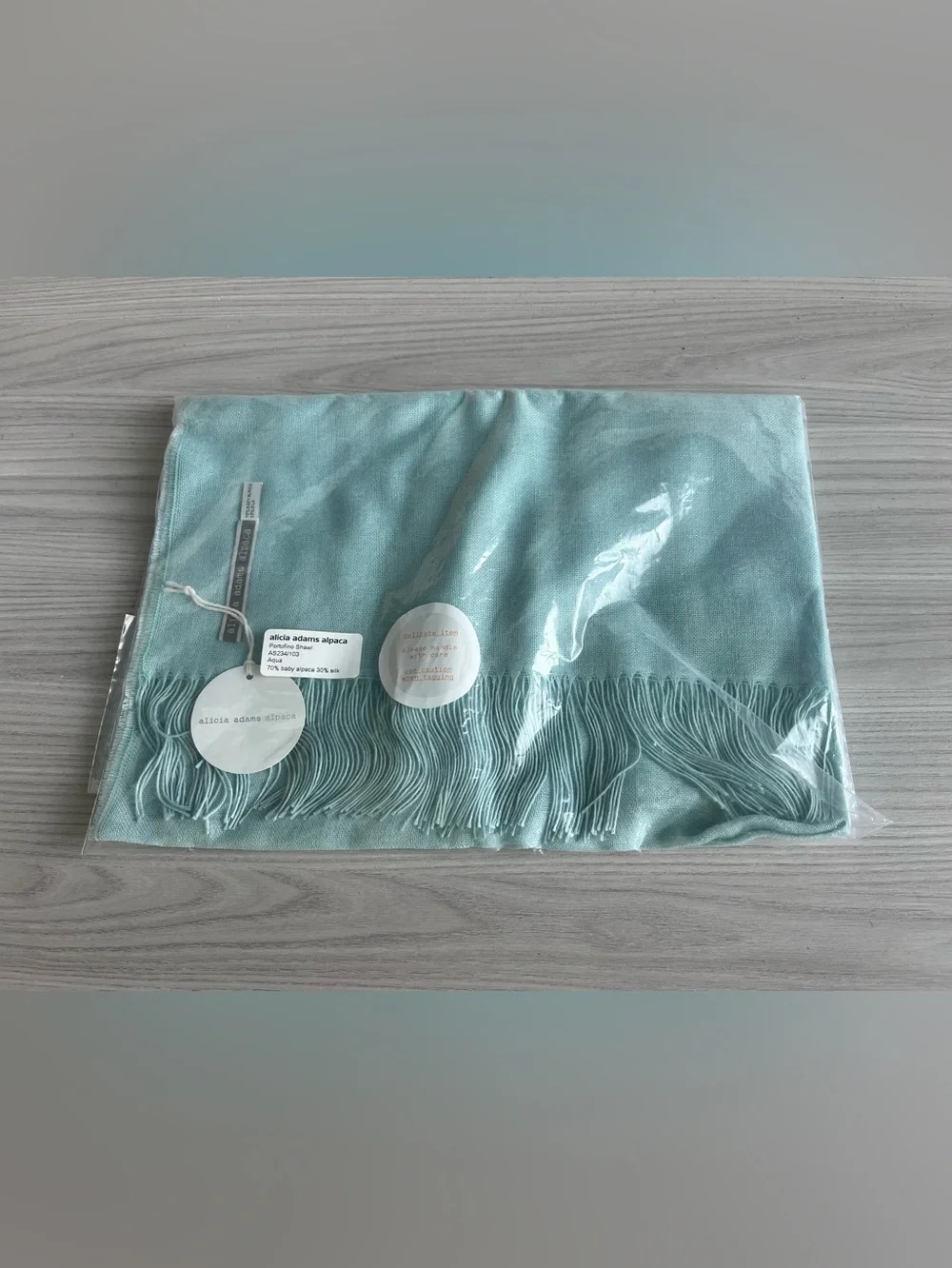 Alicia Adams Alpaca Portofino Shawl Aqua Baby Alpaca Silk Wrap